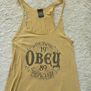 Obey Women's Mustard Graphic Tank Top